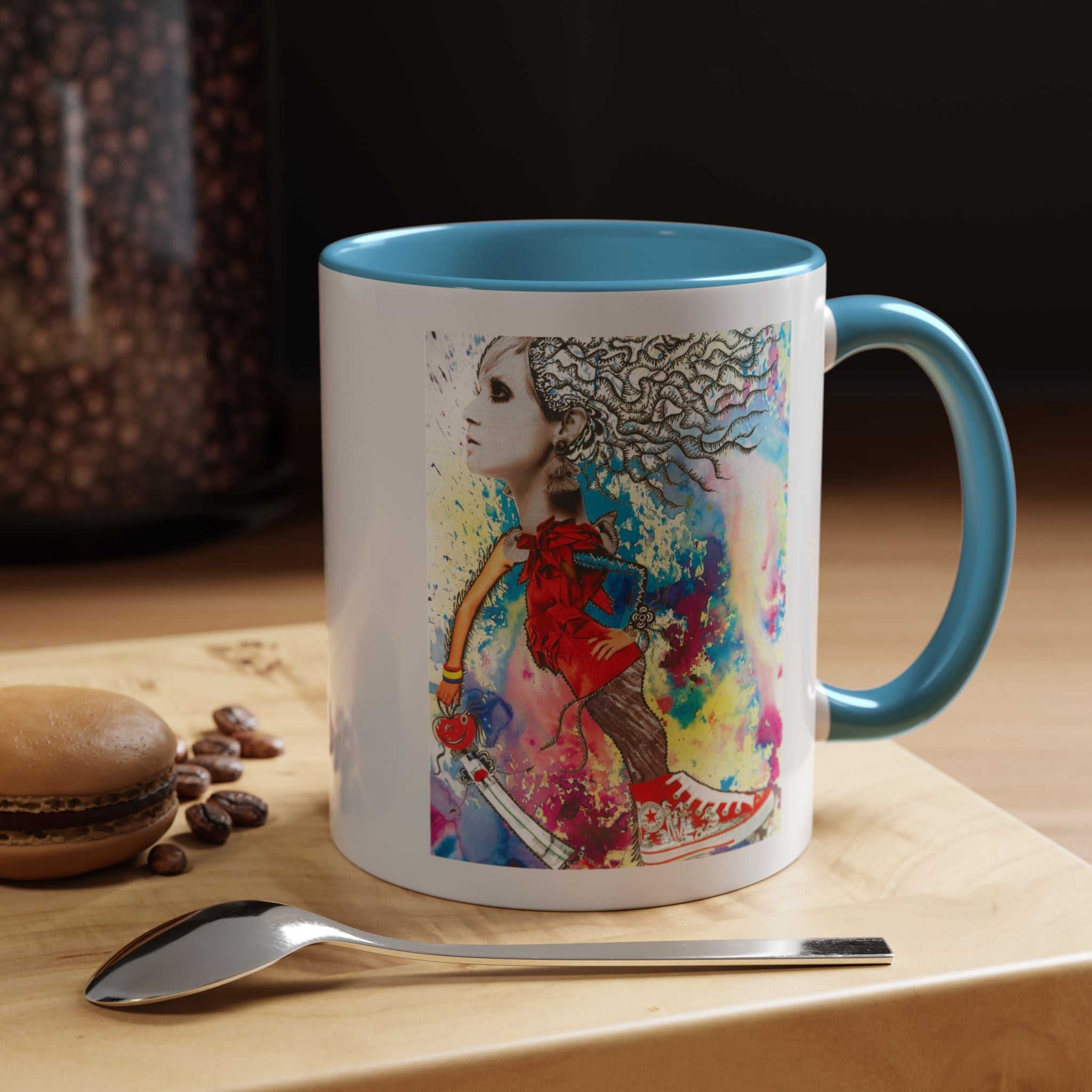 Colorful Abstract Woman Portrait Mug | Accent Coffee Mug