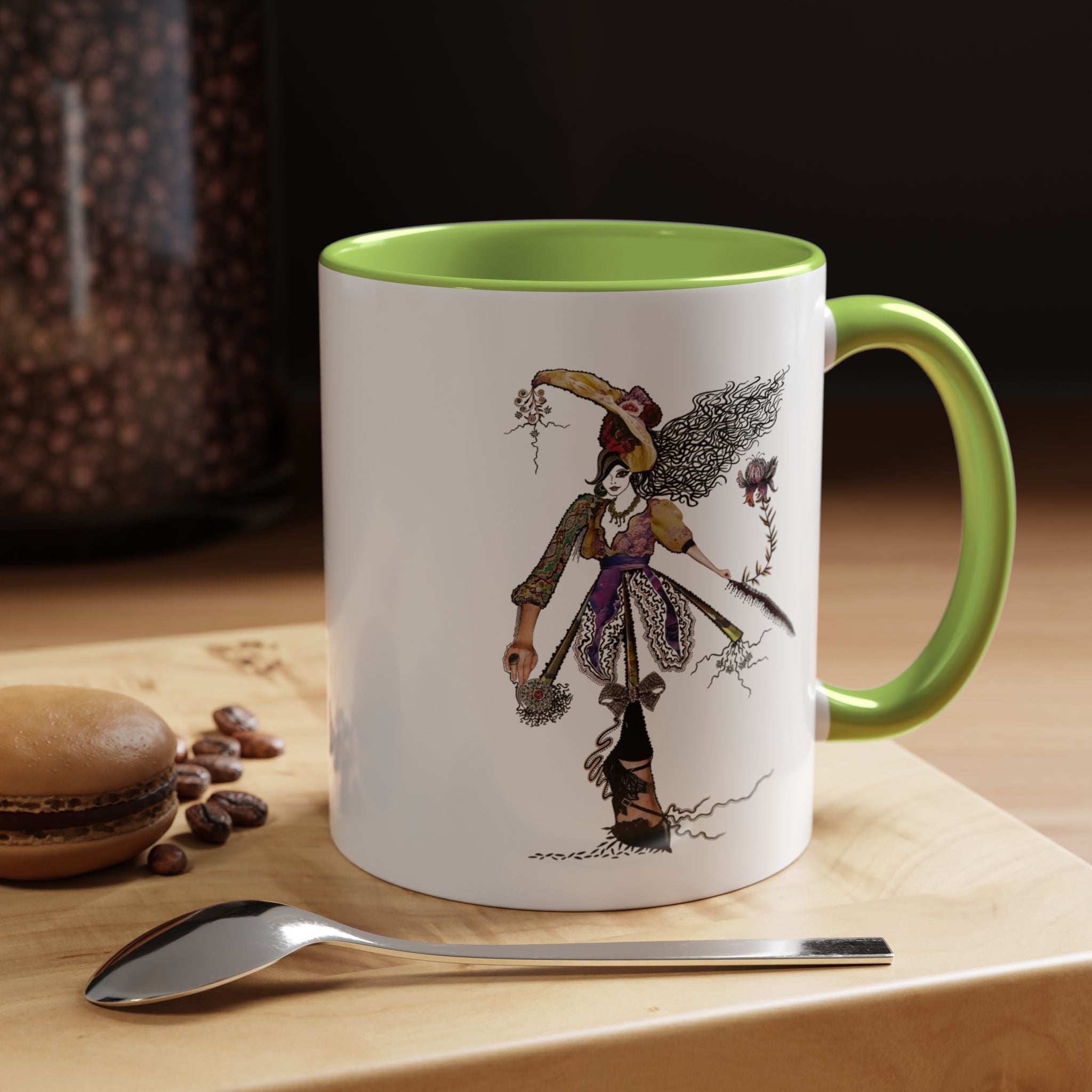 Whimsical Witch Illustration Mug | Accent Coffee Mug 11oz 15oz
