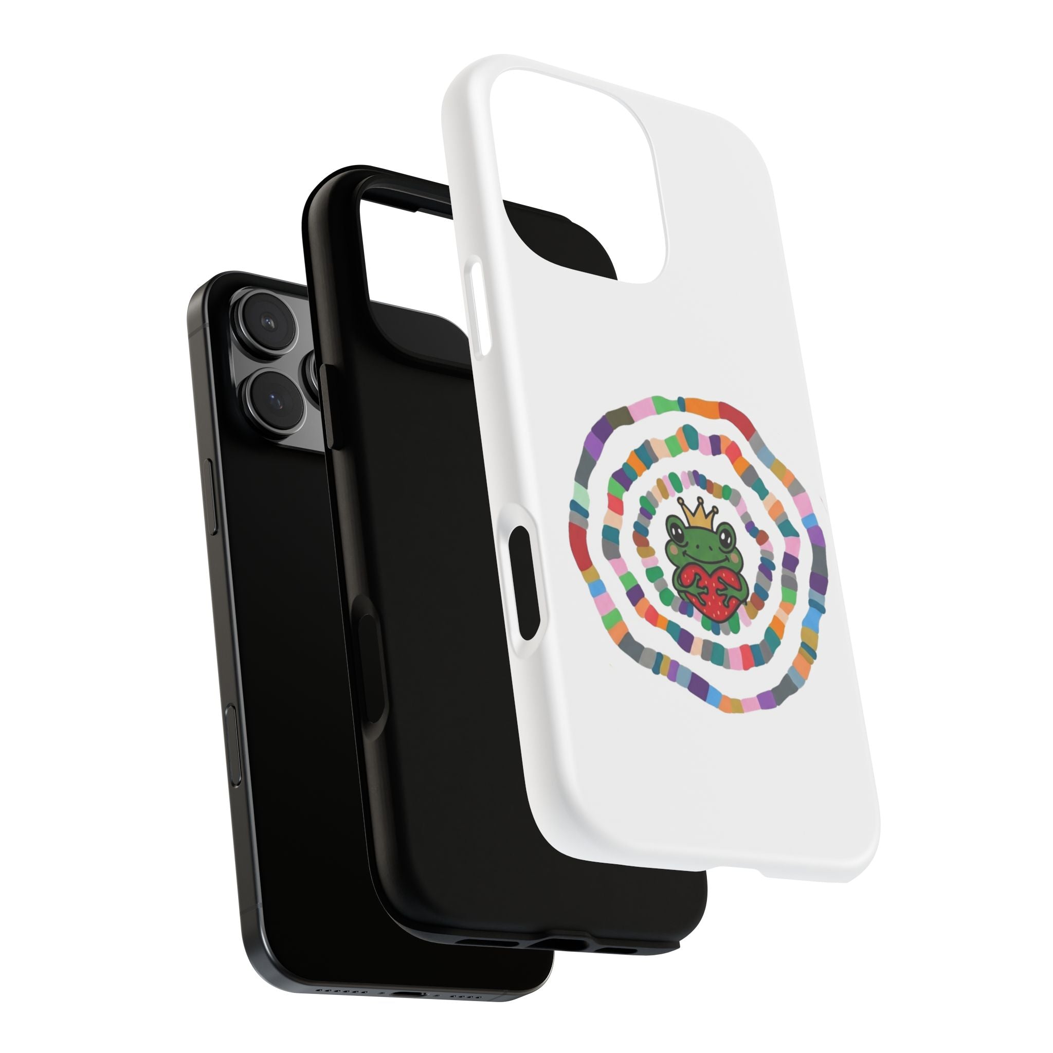 Frog Heart Spiral Tough Case | Colorful Concentric Ring Phone Case